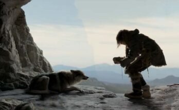 az ember őse és a kutya őse ismerkedik egymással